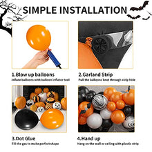 Load image into Gallery viewer, Halloween Balloon Garland Arch Kit,Halloween Decoration,Orange and Black Latex Balloon Party Supplies for Indoor Outdoor Halloween Background