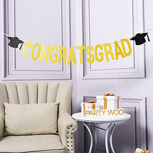 Load image into Gallery viewer, PartyWoo, Glitter, Gold Signs Banner, Decorations, Graduation Party Supplies 2022, Grad-9322