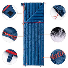 Load image into Gallery viewer, Naturehike Sleeping Bag Lightweight Compact 800 Fill Power Goose Down Sleeping Bag Portable Envelope Sleeping Bag for Outdoor Camping Hiking (Navy Blue-Winter)