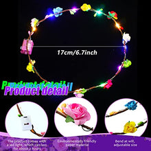 Load image into Gallery viewer, 40 Pcs LED Flower Headband Crown Set, Light up Flower Wreath Crown Glowing Floral Headpiece Flower Hair Garlands Headdress for Women Girls Hair Accessories Wedding Party Holiday St. Patrick Day Easter