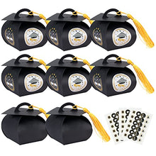 Load image into Gallery viewer, DKINY Graduation Candy Boxes 36 Pcs Doctoral Cap Shaped Gift Boxes Grad Cap Candy Boxes with Yellow Tassel and Stickers for Graduation Ceremony Party Supplies