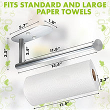 Load image into Gallery viewer, Homecart Kitchen Roll Holder under cabinet - Self Adhesive or Drilling Kitchen towel holders l Multipurpose Stainless steel - Paper Towel Holder for Bathroom and Kitchen Accessories