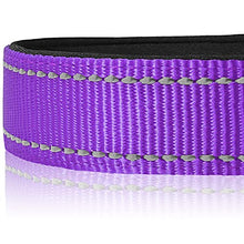 Load image into Gallery viewer, Joytale Reflective Dog Collar,Padded Breathable Soft Neoprene Nylon Pet Collar Adjustable for Large Dogs,L,Purple