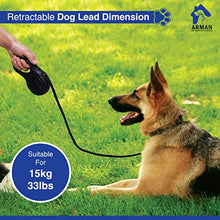 Load image into Gallery viewer, Dento Care Arman Retractable Dog Lead with Anti-slip Handle, Tangle Free Leads for Medium Dogs, 3m Strong Zinc Alloy Hook, Switch, Pet Walking Leash Dogs/Cats