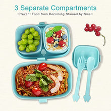 Load image into Gallery viewer, WisaKey Children Lunch Box, Leakproof Bento Box for Kids with Insulated Lunch Bag and Cutlery Set, BPA-Free, Microwave and Dishwasher Safe (Blue)