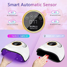 Load image into Gallery viewer, 180W Super Power Nail Lamp,Professional Quick-Drying Nail Lamp,LED+UV Dual Light Source Lamp Beads,48 Lamp Beads,with Induction Start and Autonomous Button Timing Function (180)