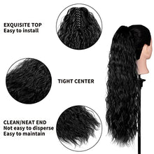 Load image into Gallery viewer, YMHPRIDE 2 Pack 24 Inches Claw Clip in Long Curly Ponytail Hair Extension, Natural Looking Synthetic Wavy Curly Hair Extension Ponytail Hairpiece Pony Tail for Women , Black