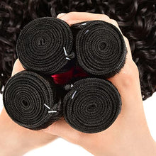 Load image into Gallery viewer, Recifeya hair Deep Wave Bundles with Frontal Brazilian Deep Wave Hair Bundles with Frontal Virgin Hair Unprocessed Ear to Ear Lace Frontal with Bundles Human Hair Extensions Natural Color(18 20 22+16)
