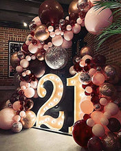 Load image into Gallery viewer, Balloon Garland Arch Kit,WINAROI 100 Pcs Burgundy Pink Metallic Latex Balloons Arch Kit with 16ft Tape Strip & Dot for Baby Shower Decorations, Wedding Birthday