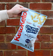 Load image into Gallery viewer, Keto Keto Low Carb Crunch Puffs 10 x 80g Keto Snacks For Weight Loss | Keto Diet, Low Carb Snack, Keto Crisps | Low Calorie, Vegan Food, Gluten Free, High Protein (Sea Salt and Balsamic Vinegar)