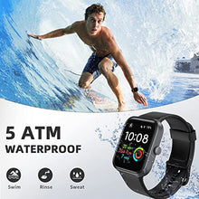 Load image into Gallery viewer, RIVERSONG Smart Watch, 5ATM Waterproof Sports Watch for Men Women with Heart Rate, Sleep Monitor, SpO2, 1.69 Inches Full Touch Screen Fitness Tracker Compatible with iPhone iOS Android iPhones Black