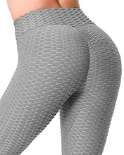 Load image into Gallery viewer, FASHION BOUTIQUE Beelu Women's High Waist Butt Scrunch Push Up Leggings, Stretch Gym Workout Yoga Pants Anti-Cellulite Compression Leggings Grey M