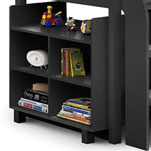 Load image into Gallery viewer, Kids Mid Sleeper Bed, Happy Beds Kimbo Anthracite Grey Wood Contemporary Desk Drawers Shelf Storage Bed Cabin Bed Frame - 3ft Single (90 x 190 cm) with Orthopaedic Mattress Included
