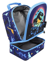 Load image into Gallery viewer, Fringoo - Double Decker Lunch Bag - Dinosaur Design - Lunch Bag for Kids - Lunch Bag with Compartment - Dinosaur Lunch Box, Great School Lunch Bag - Fully Insulated