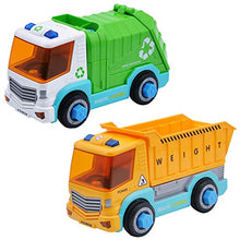 Load image into Gallery viewer, JOYIN Remote Control Take Apart Construction & Garbage Truck with Built-in Lights and Sounds and Drill for Kids STEM Assembly Vehicle Toy City Collection Gift