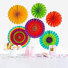 Load image into Gallery viewer, DOJoykey 21 Pcs Party Decoration Set, Hanging Paper Fans, Pom Pom Flowers, Paper Bunting Flags and Polka Dot String for Birthday, Wedding, Baby Shower, Fiesta Party Decoration