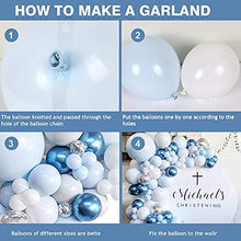 Load image into Gallery viewer, Blue Balloons Garland Arch Kit - 104Pcs Macaron Blue White Silver Balloon arch kit Decorations Set with Confetti Balloons pack for Boys and Girls Baby Shower,Wedding, Birthday Party Decor