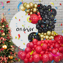 Load image into Gallery viewer, Red Black and Gold Balloons Arch Garland Kit 157 PCS Black Red metallic gold Latex Party Balloons set for Birthday Decoration Wedding Valentines Casino Card Night Las Vegas Party Decorations Supplies