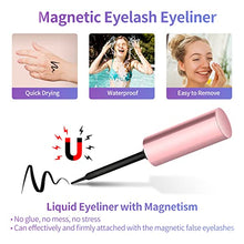 Load image into Gallery viewer, Magnetic Eyeliner and Magnetic Eyelash Kit (5 Pairs), Upgraded 3D Reusable Magnetic Eyelashes Kit False Lashes Natural Look with Applicator, No Glue Needed