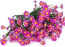 Load image into Gallery viewer, Ruiuzioong Artificial Daisy Flowers 4 Pack Outdoor Fake Flowers for Decoration No Fade Faux Plastic Flower Garden Porch Hanging Planter Farmhouse Window Box Décor (Fuchsia)