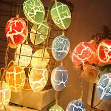Load image into Gallery viewer, Eambrite Easter Egg Decorations Easter Themed Fairy Lights with 10 Colourful Eggs Powered by Battery Easter Decorations for Party Home Decor - Crystal Cable (7FT/2m)