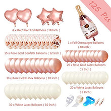 Load image into Gallery viewer, AODIGEGE Rose Gold Balloon Arch Kit 125pcs Balloon Arch Garland Kit Champagne Bottle Balloons + Confetti Balloon and Tape Strip Decoration Balloons for Party Decorations Wedding Birthday