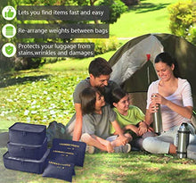 Load image into Gallery viewer, Vicloon Travel Organiser Packing Bags,8 PCS Travel Packing Cubes Set for Clothes Shoes Travel Luggage Organizers Storage Bags (Dark Blue)