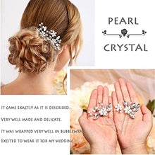 Load image into Gallery viewer, Bride Wedding Pearl Hair Pins Bridal Hair Accessories Silver Hair Piece for Women and Girls 2PCS