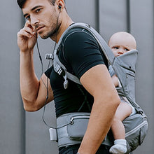 Load image into Gallery viewer, Bebamour Baby Carrier Newborn to Toddler, 6 in 1 Baby Carrier for 0-36 Months, 100% Cotton, Foldable Baby Hipseat Attached 3pcs Baby Drool Bibs (Black)