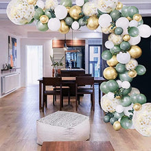 Load image into Gallery viewer, Balloon Garland Kit, 121pcs Balloon Arches Garland Set, Olive Green,White, Confetti Balloons and Gold Metallic Latex Balloons for Birthday Wedding Baby Shower Party Decoration(Green)
