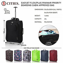 Load image into Gallery viewer, 5 Cities Cabin Approved Trolley Bag, Black, 21-Inch / 55cm