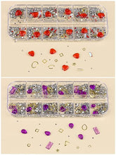 Load image into Gallery viewer, EBANKU 6 Boxes 3D Mix-shape Nail Art Diamonds Rhinestones | Nail pearl Crystals Beads, Big Gem Nail Jewels Studs Metal Rivets for DIY Design Nail Art Decorations