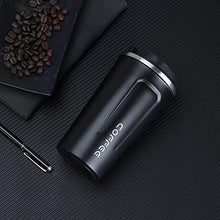 Load image into Gallery viewer, Coffee Cup, Travel Mug Insulated & Reusable Thermal Stainless Steel with Leakproof Lid & Eco-Friendly for Hot & Cold Drinks 380ml (Black)