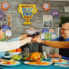 Load image into Gallery viewer, Fathers Day Balloons, 15 Pcs Happy Father's Day Decorations Balloons, Love You Dad Fathers Day Aluminum Foil Floral Balloons for Fathers Day Birthday Party Decorations (Father's Day)