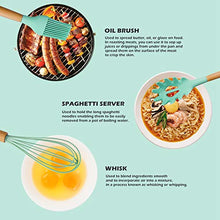 Load image into Gallery viewer, BenRich Silicone Kitchen Utensils Set, 11 Pcs Wooden Handles Spatula Set, Cooking Kitchen Utensils Set for Non-Stick Pans, Silicone Spatulas with Holder for Cooking Kitchen Tool Gadgets (Green)