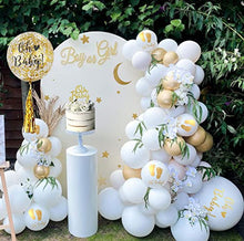 Load image into Gallery viewer, Baby Shower Decorations Boy or Girls, White and Gold Baby Shower Decorations with Mummy to be Sash, Baby Shower Banner, Printed Balloons and Oh Baby Cake Topper, Gold Gender Reveal Decorations