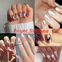 Load image into Gallery viewer, BISHENGYF 6 Box Rose Gold Chrome Nail Powder, Metallic Nail Art Pigment Powder Set, Shiny Nail Glitter Powder with Magic Mirror Effect for Nail Art Design Decoration.