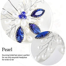 Load image into Gallery viewer, Vakkery Pearl Wedding Hair Pins Crystal Hair Clips Headpiece Bridal Hair Accessories for Women and Girls (BLUE)