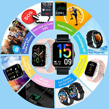 Load image into Gallery viewer, 2022 Smart Watch with Call(Answer Make Calls/Voice Control), 1.7" Smartwatch Fitness Tracker with 24/7 SOS Heart Rate Blood Pressure Oxygen Sleep Monitor for Android/iOS Phones for Men Women (black)