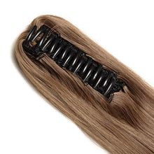 Load image into Gallery viewer, 21 Inch Long Claw Clip in Ponytail Synthetic Natural Straight Thick Hair Extensions Pony Tail for Women with a jaw Claw Light Brown