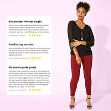 Load image into Gallery viewer, Roman Originals Women Stretch Trousers Ladies High Waisted Pants Pull On Leggings Smart Slimming Elasticated Waist Work Office Fitted Tailored Tapered Regular & Plus Sizes - Dark Grey - Size 16