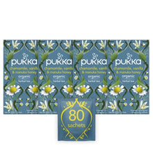 Load image into Gallery viewer, Pukka Herbs | Chamomile, Vanilla and Manuka Honey Organic Herbal Tea | Chamomile, Vanilla, Honey and Fennel | Perfect For Calming | 4 packs | 80 Sachets