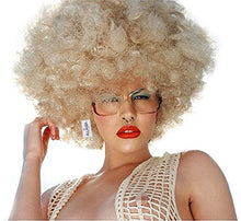 Load image into Gallery viewer, Deluxe 70s Afro Wig Women - Huge Blonde Jumbo Afro Disco Costume Wigs 70's Costumes Accessories.