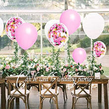 Load image into Gallery viewer, 60 Pieces Pink Balloons, Pale Pink Confetti Balloon, Pink and White Latex Helium Balloons 12 Inch for Girl's Birthday & Christening, Baby Shower, Disney Princess, Wedding Party Decorations