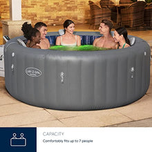 Load image into Gallery viewer, Lay-Z-Spa BW60075GB Santorini Pro Built in LED Light, 10 HydroJet System, Integrated Seats and Foot Massager Inflatable Hot Tub with Freeze Shield Technology, 5-7 Person, Grey spa design interiors