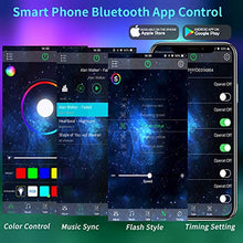 Load image into Gallery viewer, LED Strip Light 5M,Romwish 16.4FT RGB SMD 5050 Bluetooth Music Sync Smart Color Changing Rope Lights, 44 Keys Remote Control, Timing Function,with for Kitchen, Bedroom, TV, Party