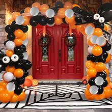 Load image into Gallery viewer, Halloween Balloon Arch Kit, Black Orange Balloon Garland Kit with Big Spider Latex Balloon, Halloween Balloon Decorations Set for Halloween Party Decor Indoor Outdoor
