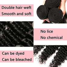 Load image into Gallery viewer, Deep Curly Hair 3 Bundles 12 14 16 Inch Peruvian Deep Wave Hair 300 gram Natural Color Virgin Remy Human Hair Extensions Weave Weft for Full Head