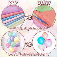 Load image into Gallery viewer, Alintor 46 Flags 40.6ft Bunting, Macarons Fabric Bunting + 18 Pastel Balloons, Birthday Bunting, Easter Bunting Ideal for Indoor Outdoor Ramadan, Baby Shower Banner, Garden Party Decorations