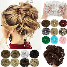 Load image into Gallery viewer, FXTYK Messy Bun Hair Pieces For Women Curly Wavy Hair Scrunchies Hair Bun Extensions Updo Bun Hair Extensions Donut Hair Chignons Hair Accessories-Natural Black-1pcs